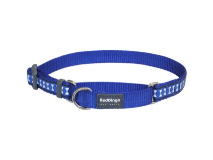 Obojek polostahovací Red Dingo 20 mm x 33-50 cm - Bones Reflexní- TmavěModrá