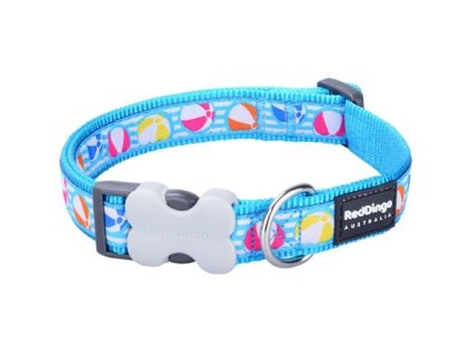 Obojek Red Dingo 15 mm x 24-36 cm - Beach Ball Turquoise