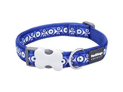 Obojek Red Dingo 25 mm x 41-63 cm - Evil Eye TmavěModrá