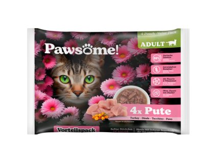 Pawsome! Adult s krůtím masem Multipack 4x85 g