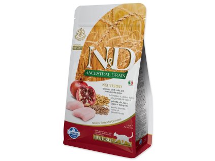 Krmivo N&D Cat Neutered Ancestral Grain Chicken & Pomegranate 1,5kg