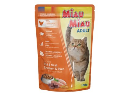 Miau Miau Cat kuřecí a játra, kapsa 100 g