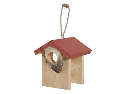 Budka krmítko HUT dřevěná L červená Zolux