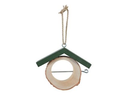 Budka krmítko HUT na jablko, dřevo, zelená Zolux