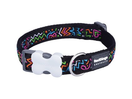 Red Dingo obojek – Squiggles Black – 25 mm x 41-63 cm