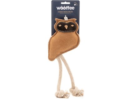 Wooffee kožená hračka Sova s provazy