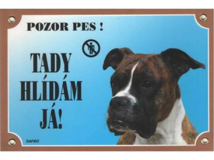 Barevná cedulka Pozor pes Boxer německý