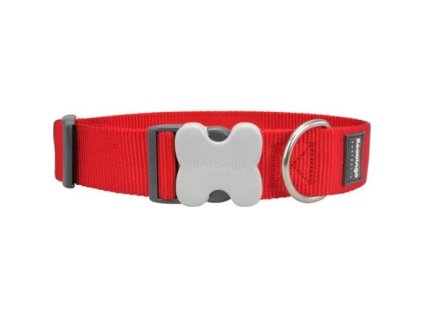 Obojek Red Dingo 40 mm x 37-55 cm - Jednobarevné - Červená