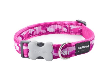 Obojek Red Dingo 20 mm x 30-47 cm - Camouflage Hot Pink