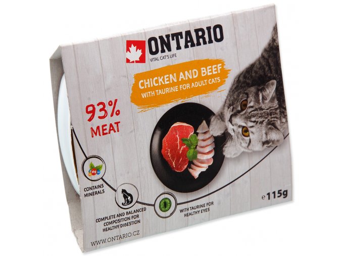 Vanička ONTARIO Cat Chicken & Beef with Taurine 115g