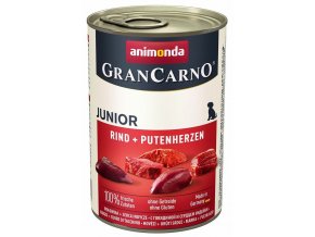 GRANCARNO Junior konzerva hovězí a krůtí srdce 400g