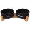 Set Dog Fantasy misky keramické se stojanem černé 2x 16x6,5cm, 850ml