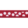 Obojek Red Dingo 40 mm x 50-80 cm - White Spots on Red