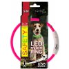 Obojek DOG FANTASY světelný USB růžový 45 cm 1ks