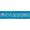 Obojek Red Dingo 15 mm x 24-36 cm - Butterfly Turquoise