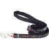 Red Dingo vodítko – Squiggles Black – 15 mm x 1,8 m