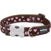 Obojek Red Dingo 15 mm x 24-36 cm - Pink Spots on Brown