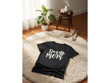 Černé tričko "Dog mom"