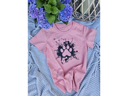 Růžové tričko tlapička