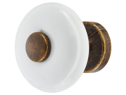 Nábytková knopka, průměr 3 cm, zinek a porcelán