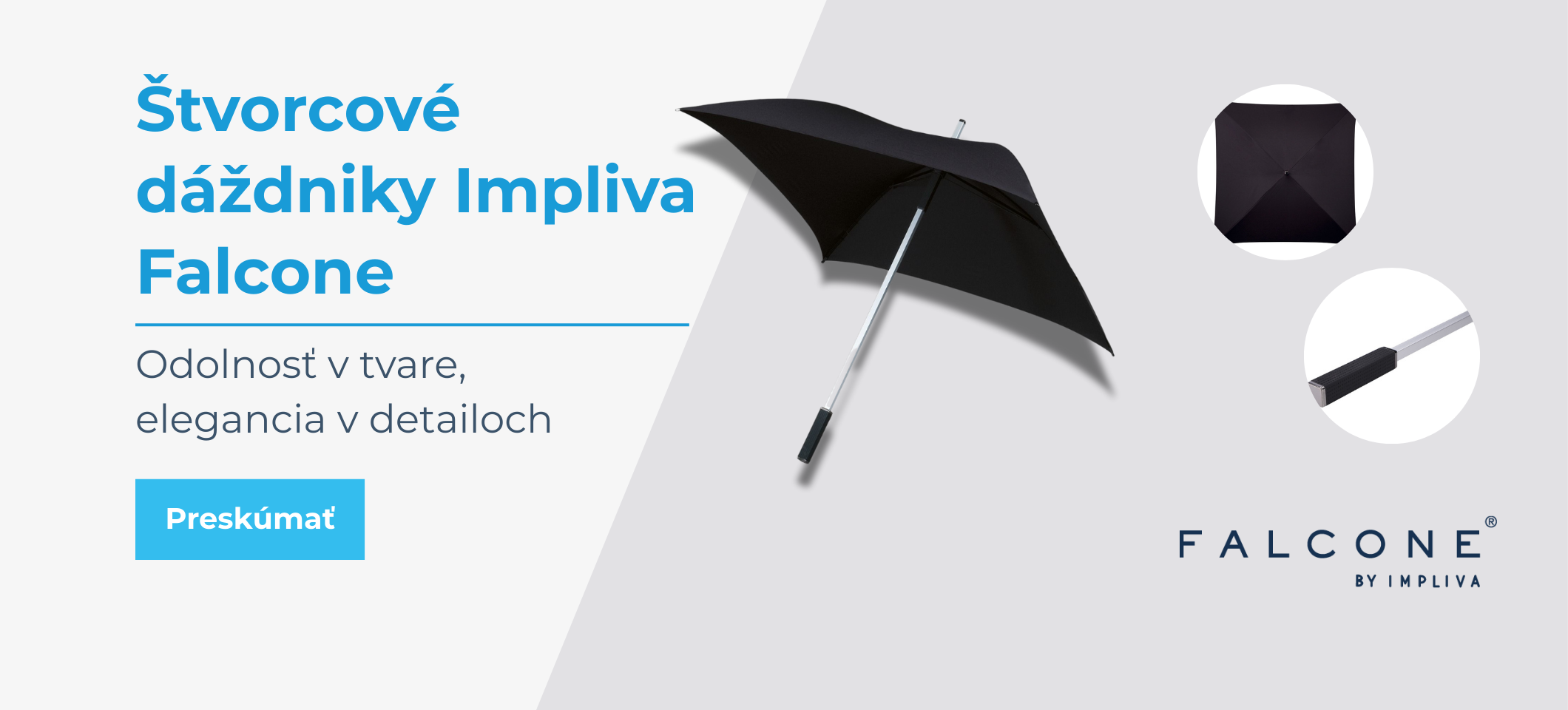 Štvorcové dáždniky Impliva Falcone