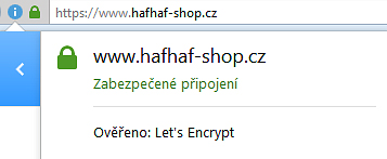 SSL certifikát Hafhaf-shop.cz