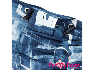  Obleček pro malé až střední psy – zateplený zimní overal DENIM LIKE od For My Dogs z voduodpuzujícího materiálu. Kožešinová podšívka, zateplený sinteponem (4)