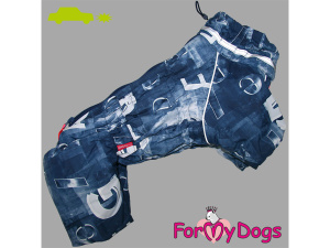  Obleček pro malé až střední psy – zateplený zimní overal DENIM LIKE od For My Dogs z voduodpuzujícího materiálu. Kožešinová podšívka, zateplený sinteponem (5)