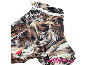  Obleček pro malé až střední fenky – zateplený zimní overal TIGER BROWN od For My Dogs z voduodpuzujícího materiálu. Kožešinová podšívka, zateplený sinteponem (3)