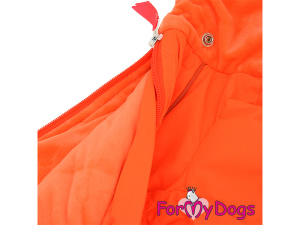  Nový typ zatepleného zimního overalu pro fenky ORANGE od For My Dogs. Svršek nepromokavá membrána s teflonem, zateplený sinteponem, antistatická flísová podšívka (2)