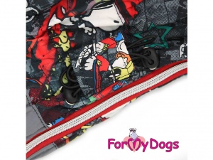 Obleček pro psy – šedý zimní overal For My Dogs SNOOPY, detail