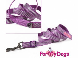 Obojky pro psy –  fialový obojek z kolekce ForMyDogs PURPLE REFLECTIVE STRIPES (3)