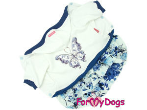 Obleček pro fenky malých až středních plemen – stylové šaty z teplé pleteniny se sukní ve třech vrstvách od FMD. Zapínání na druky na bříšku (11)