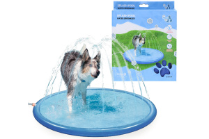  Splash Pool Water Sprinkler je zábavný vodní bazének se sprškou, který pejska příjemně ochladí, pomáhá regulovat tělesnou teplotu a zároveň nabídne pořádnou porci hravé zábavy