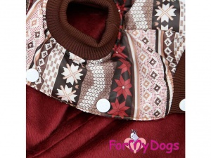 Obleček pro psy i fenky – hnědá zimní bunda od FMD, detail