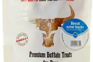 Tvrdší žvýkací pamlsek pro střední a velké psy. Buvolí krční šlachy jsou 100 % přírodní, bohaté na kolagen, bílkoviny a zdravé tuky (2)