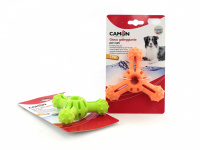  Hračka pro psy do vody od CAMON z pěnové TPR gumy. Strukturovaný povrch vhodný pro aportování, rozměry 12 × 12 × 12 × 4 cm, barvy zelená a oranžová.