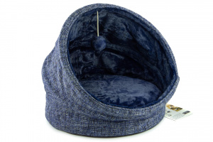  Stylový a měkoučký pelíšek a odpočívadlo pro kočky v originálním designu CROCI, modrý (6)