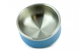 Ocelová miska pro psy CROCI VINTAGE vhodná na vodu i krmivo, objem 950 ml, modrá. (2)