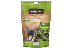 Ideální bezmasá odměna pro pejsky na dietě i malé gurmány! Ručně vyráběné špenátové suchary s chia semínky jsou lehké, přirozeně bezlepkové a plné důležitých minerálů