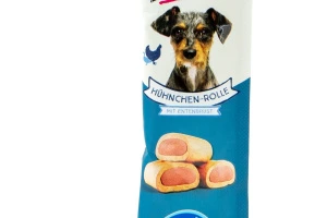 Dvojitá porce masa v jedném neodolatelném pamlsku! Dopřejte svému psovi kombinaci jemných kuřecích prsíček a šťavnaté kachní náplně v 100% přírodním pamlsku (2)