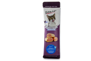  DOKAS delikátní měkké rolky z kuřecího masa s neodolatelnou náplní z tuňáka.