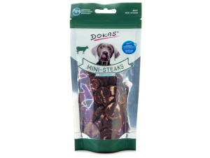  Ideální tréninková odměna, která se vejde do každé kapsy! Poloměkké mini-steaky z hovězího masa a tresky jsou díky své velikosti a neodolatelné vůni perfektní volbou pro časté odměňování 