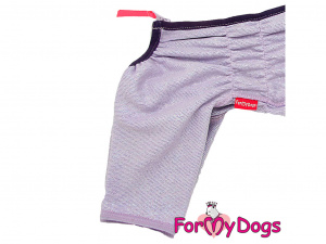 Obleček pro psy – lehoučký jednovrstvý overal DUSTER LILLAC, fialový, detail nohavic
