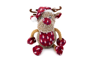  Vánoční plyšový sob – 32 cm měkoučkého plyše s pískátkem uvnitř. Ideální hračka pro malé až středně velké psy – pro radost, zábavu i sváteční pohodu