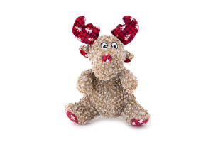  Vánoční plyšový sob – 22 cm měkoučkého plyše s pískátkem uvnitř. Ideální hračka pro malé i středně velké psy – pro radost, zábavu i sváteční pohodu