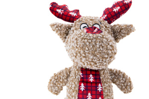  Vánoční plyšový sob – 35 cm měkoučkého plyše s pískátkem uvnitř. Ideální hračka pro střední psy – pro radost, zábavu i sváteční pohodu (2)