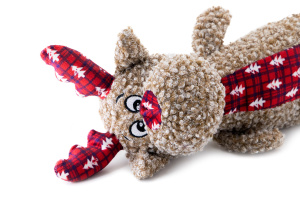  Vánoční plyšový sob – 35 cm měkoučkého plyše s pískátkem uvnitř. Ideální hračka pro střední psy – pro radost, zábavu i sváteční pohodu (5)