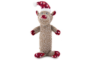  Vánoční plyšový sob – 50 cm měkoučkého plyše s pískátkem uvnitř. Ideální hračka pro střední psy – pro radost, zábavu i sváteční pohodu.