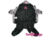  Lehoučký overal pro psy i fenky od ForMyDogs s velurovými kalhotami a bundou z tenkého lesklého úpletu (3)